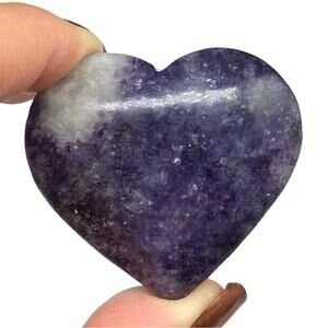 Lepidolite Heart Shaped Crystal Stone Carving Carved Gift Crystals Purple